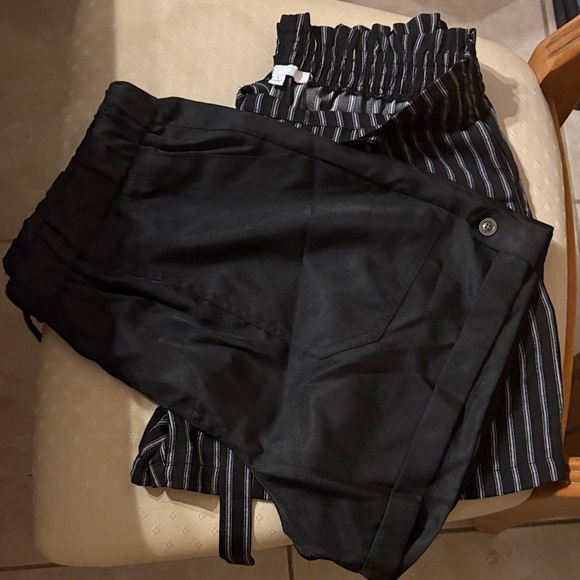 Pants - Black and White Striped Pants